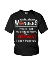 Firefighter Dad Attitude Youth T-Shirt front