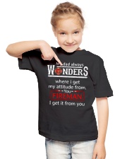 Firefighter Dad Attitude Youth T-Shirt lifestyle-youth-tshirt-front-2