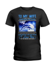 Dolphin Wife Clock Ability Moon Ladies T-Shirt thumbnail