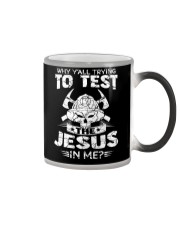 Why Y'all Trying Test The Jesus In Me Firefighter Color Changing Mug thumbnail