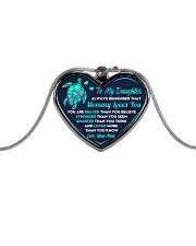 Turtle Mommy Loves You Daughter Metallic Heart Necklace front