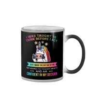 Unicorn I Was Taught To Think Before Act Color Changing Mug thumbnail