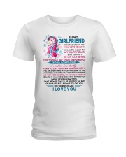 Unicorn Girlfriend Lucky To Live Amazing Life Ladies T-Shirt thumbnail