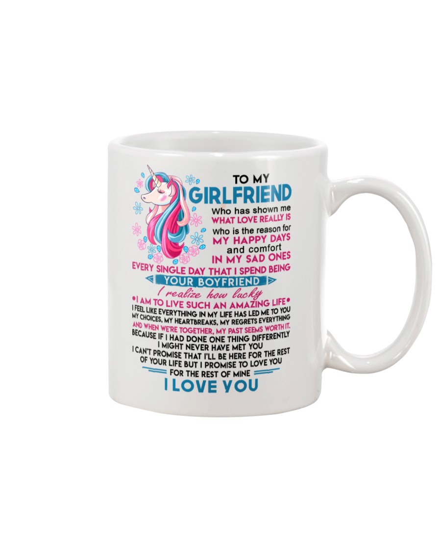 Unicorn Girlfriend Lucky To Live Amazing Life Mug