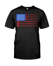 Fishing American flag shirt Classic T-Shirt front