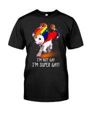 Unicorn Lgbt I Am Super Gay Classic T-Shirt front