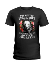 Peace Love Go Yourself Wolf Ladies T-Shirt thumbnail
