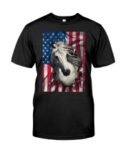 American Flag Horse Classic T-Shirt front