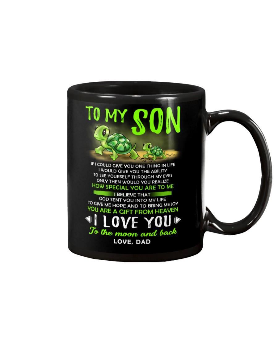 Turtle Son Dad Clock Ability Moon Mug