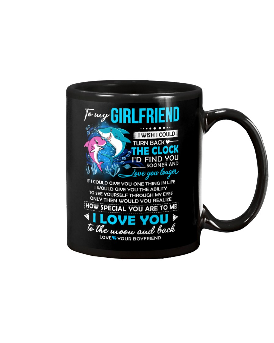 Shark Girlfriend Clock Ability Moon Mug