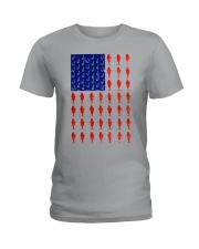 Fishing American flag shirt Ladies T-Shirt thumbnail