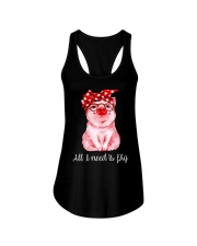 Farmer all I need is pig Ladies Flowy Tank thumbnail