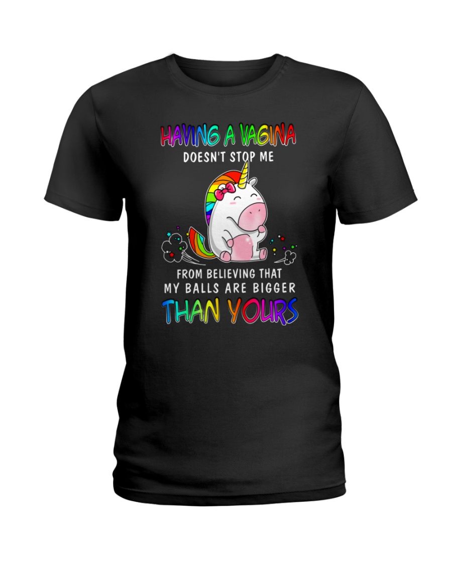 Unicorn Vagina Ball Bigger T-shirt Ladies T-Shirt