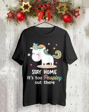 Unicorn Stay Home T-shirt Classic T-Shirt lifestyle-holiday-crewneck-front-2
