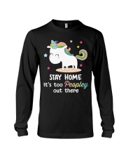 Unicorn Stay Home T-shirt Long Sleeve Tee thumbnail