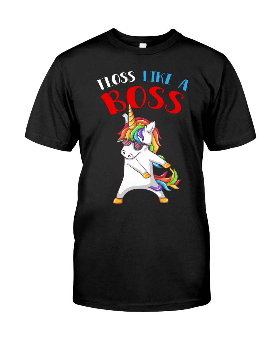 Funny Unicorn T Shirts Floss Like A Boss Classic T-Shirt