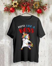 Funny Unicorn T Shirts Floss Like A Boss Classic T-Shirt lifestyle-holiday-crewneck-front-2