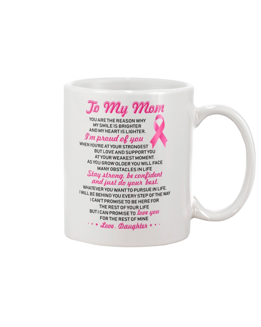 Reason My Smile Brighter Mom Breast Cancer Mug
