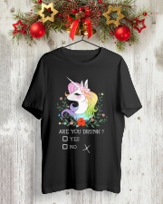 Unicorn Are You Drunk Classic T-Shirt lifestyle-holiday-crewneck-front-2