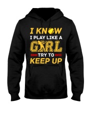 Softball play like a girl Hooded Sweatshirt thumbnail