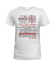Firefighter Beautiful Inside And Out Daughter Dad Ladies T-Shirt thumbnail