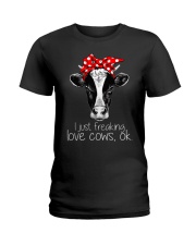 Farmer freaking love cows Ladies T-Shirt thumbnail