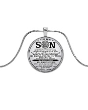 Firefighter Always Carry You In My Heart Son Mom Metallic Circle Necklace front