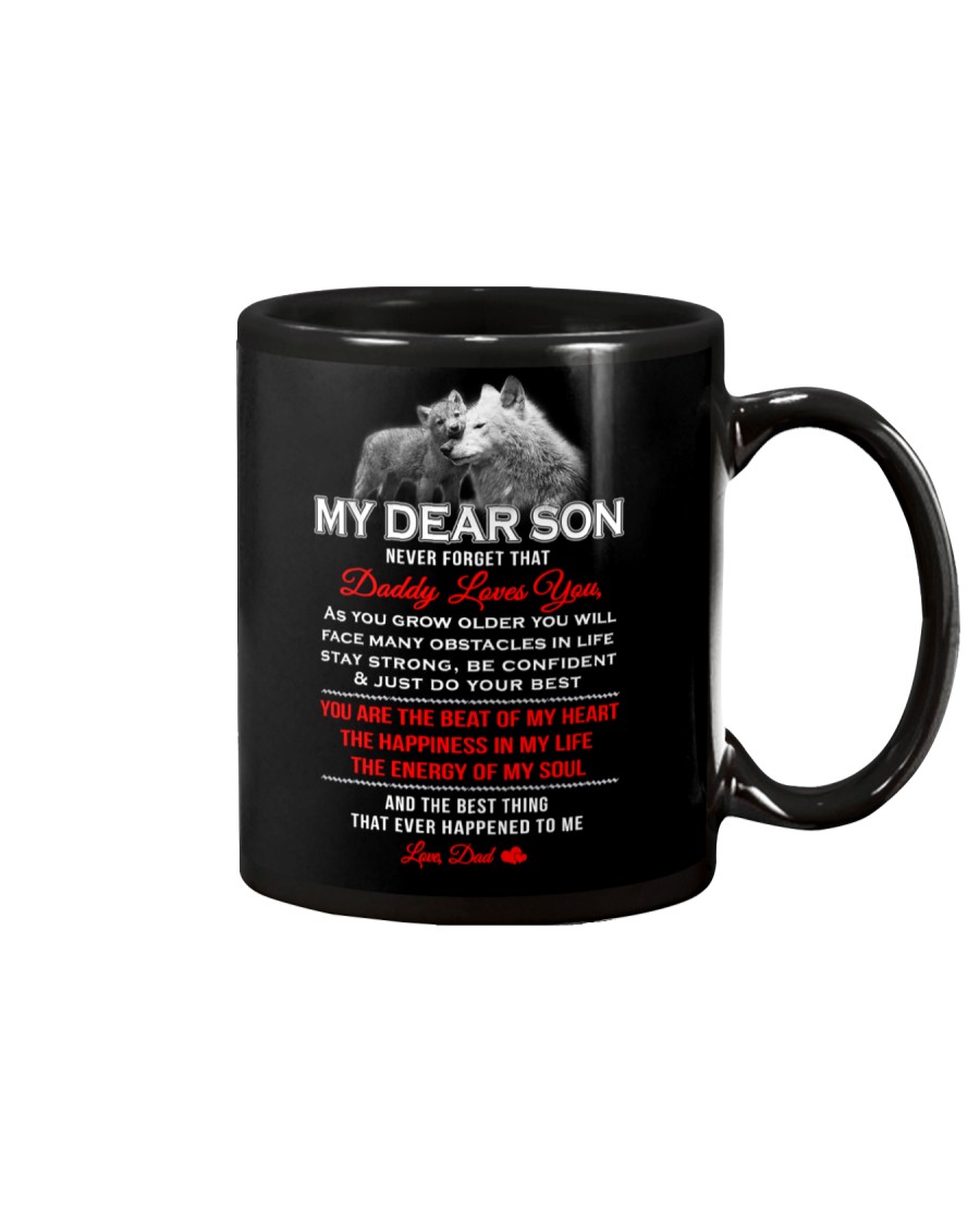 Wolf Viking Dad Son Stay Strong Mug