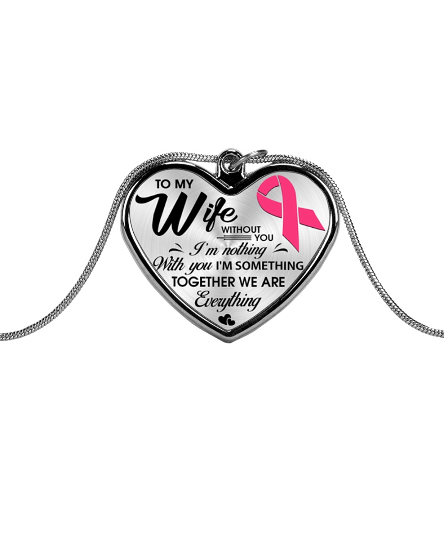 Breast Cancer Together We Are Everything Metallic Heart Necklace
