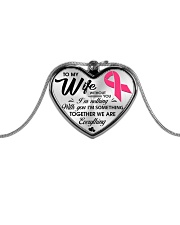 Breast Cancer Together We Are Everything Metallic Heart Necklace front