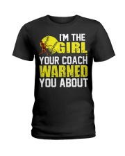 Softball I'm the girl Ladies T-Shirt front