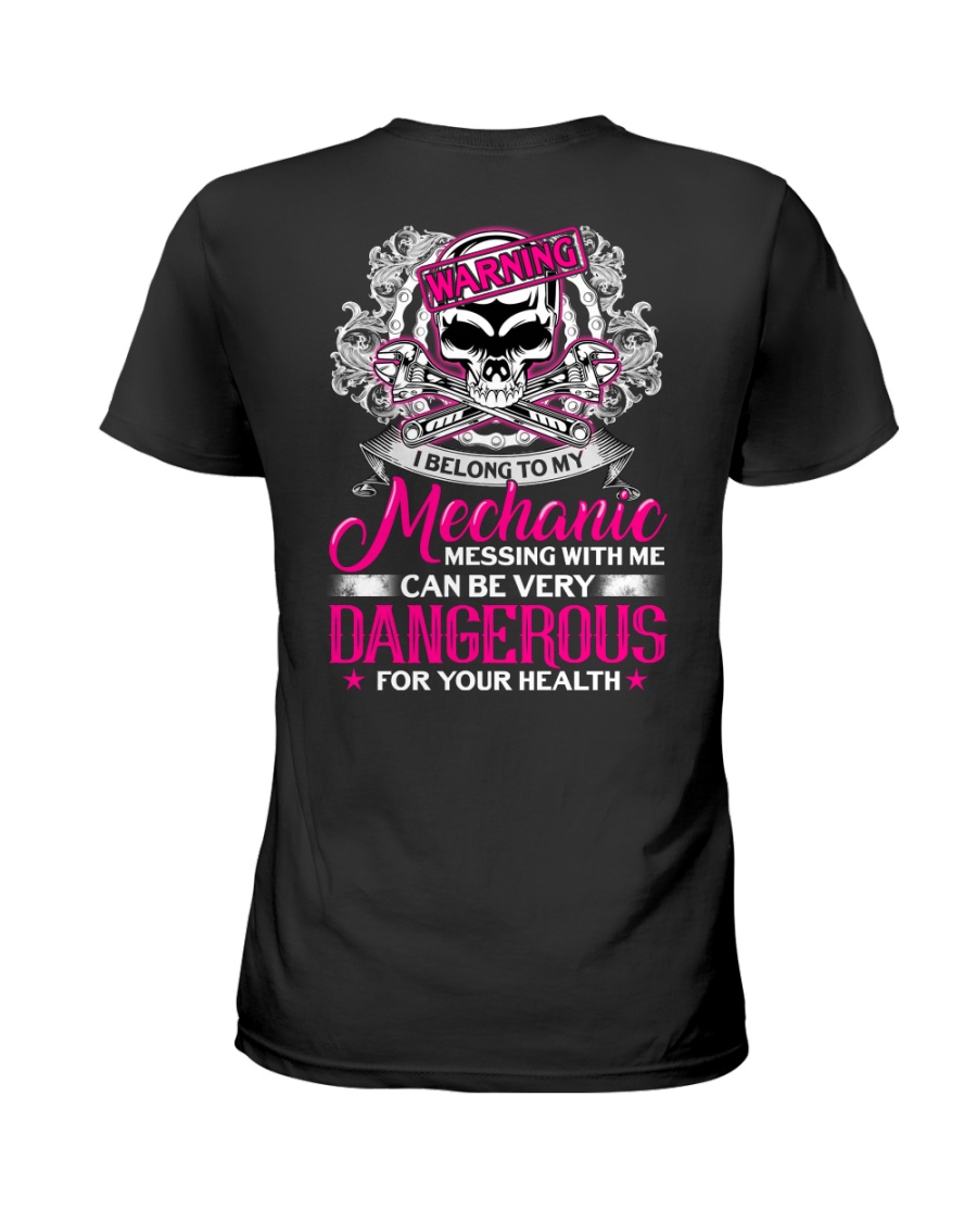 Mechanic Shirt: Warning I Belong To My Mechanic Ladies T-Shirt
