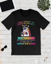 Unicorn I Was Taught To Think Before Act Classic T-Shirt lifestyle-mens-crewneck-front-17