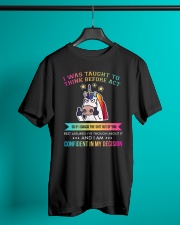 Unicorn I Was Taught To Think Before Act Classic T-Shirt lifestyle-mens-crewneck-front-3