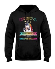 Unicorn I Was Taught To Think Before Act Hooded Sweatshirt thumbnail