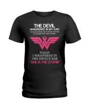 Breast Cancer My Daughter Is The Storm Ladies T-Shirt thumbnail