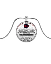 Firefighter Always Carry You In My Heart Daughter Metallic Circle Necklace front