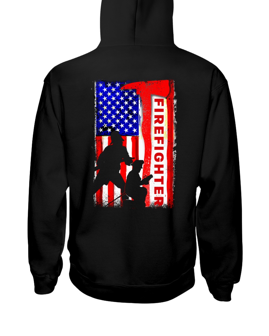Firefighter American flag Hooded Sweatshirt