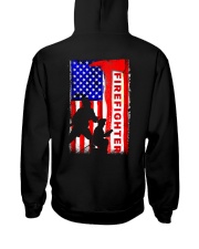 Firefighter American flag Hooded Sweatshirt back