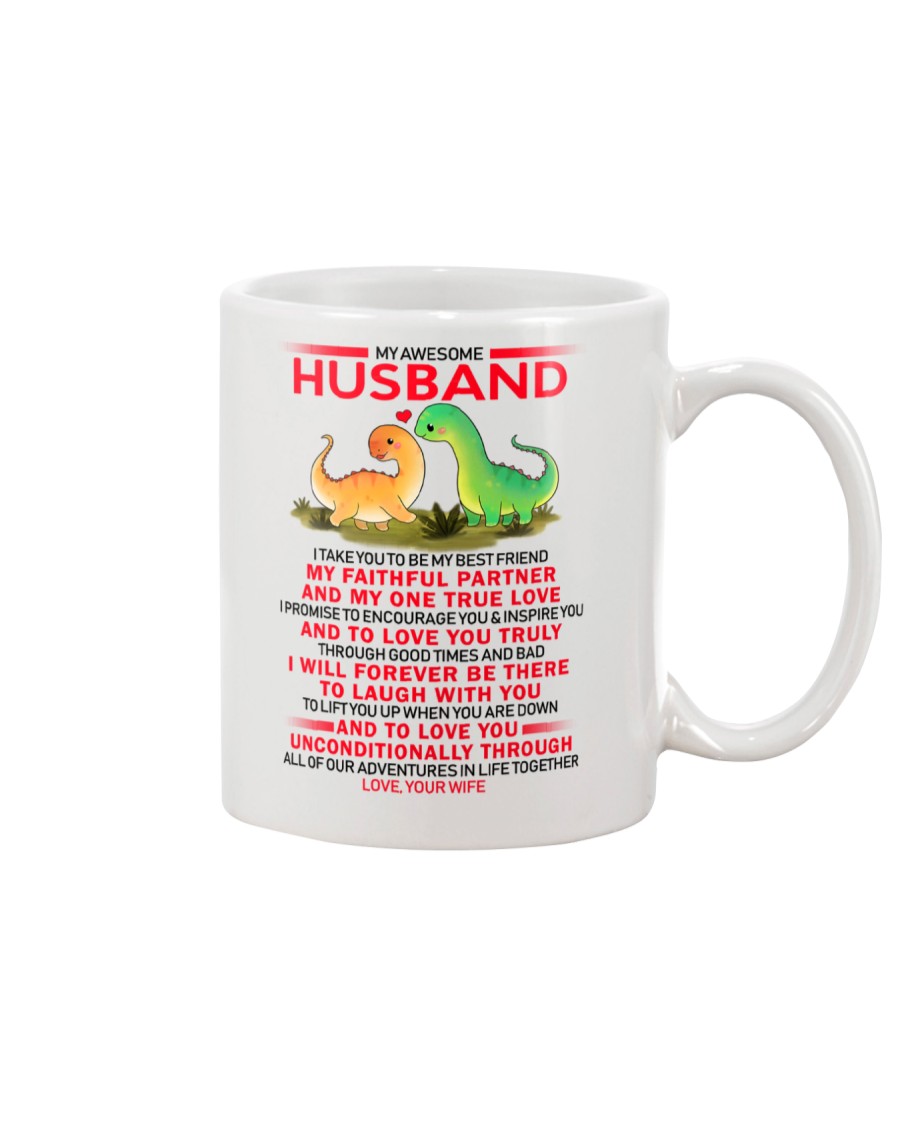 Dinosaur Faithful Partner True Love Husband Mug