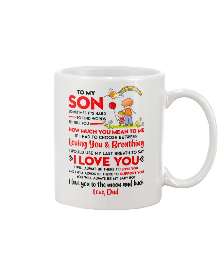 Family Son Dad Breathing Support Moon Mug