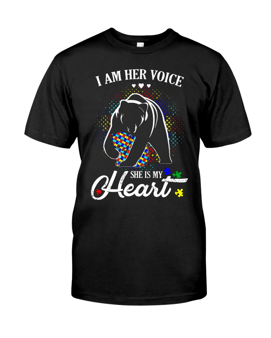 Autism Bear Her Voice My Heart Classic T-Shirt