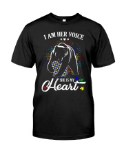 Autism Bear Her Voice My Heart Classic T-Shirt front