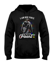 Autism Bear Her Voice My Heart Hooded Sweatshirt thumbnail
