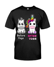 Unicorn Before After Yoga Classic T-Shirt front