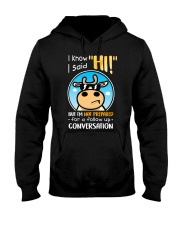 Farmer Cow I said Hi but Hooded Sweatshirt thumbnail