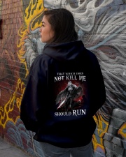 That Does Not Kill Shieldmaiden Should Run Hooded Sweatshirt lifestyle-unisex-hoodie-back-1