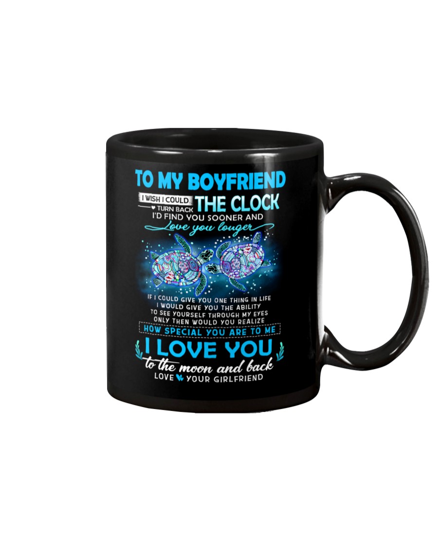 Turtle Boyfriend Clock Ability Moon Mug