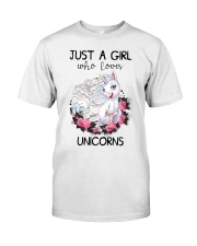 Just A Girl Who Love Unicorns Classic T-Shirt front