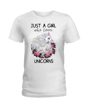 Just A Girl Who Love Unicorns Ladies T-Shirt thumbnail
